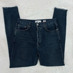 RE/DONE Originals Women’s Black High Rise Ankle Crop Button Fly Jeans- Size 27‎